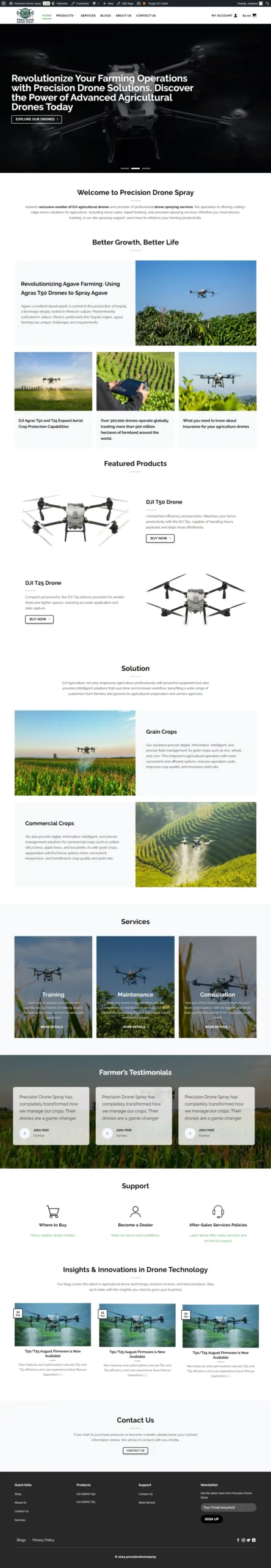 Drone Spray Website - Aventus Digital