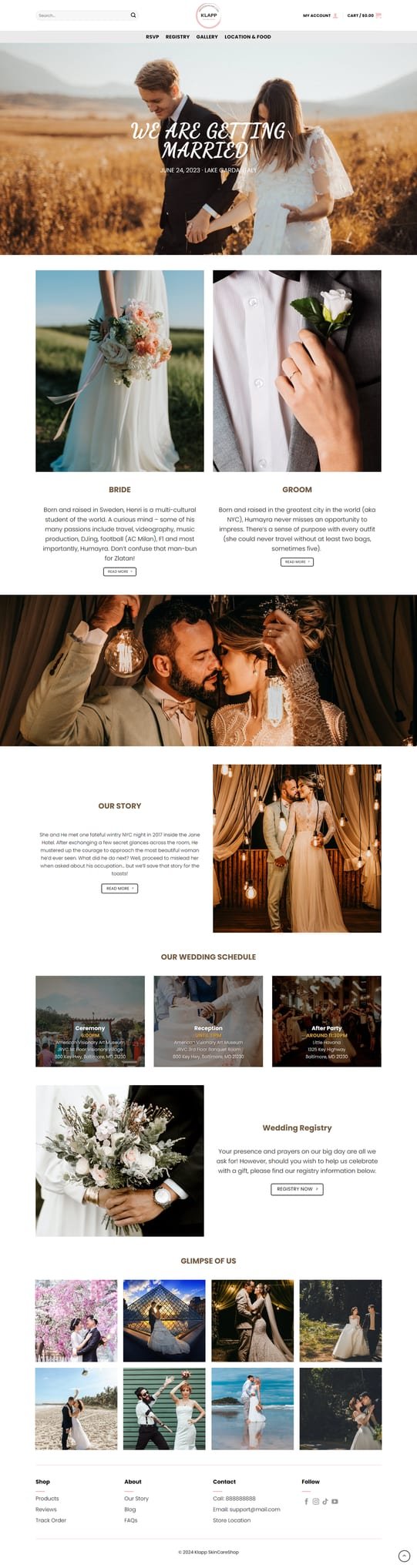 wedding website - Aventus Digital