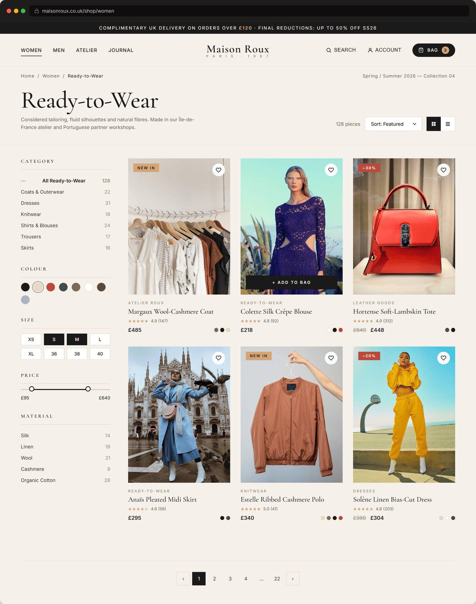 E-commerce website layout 2