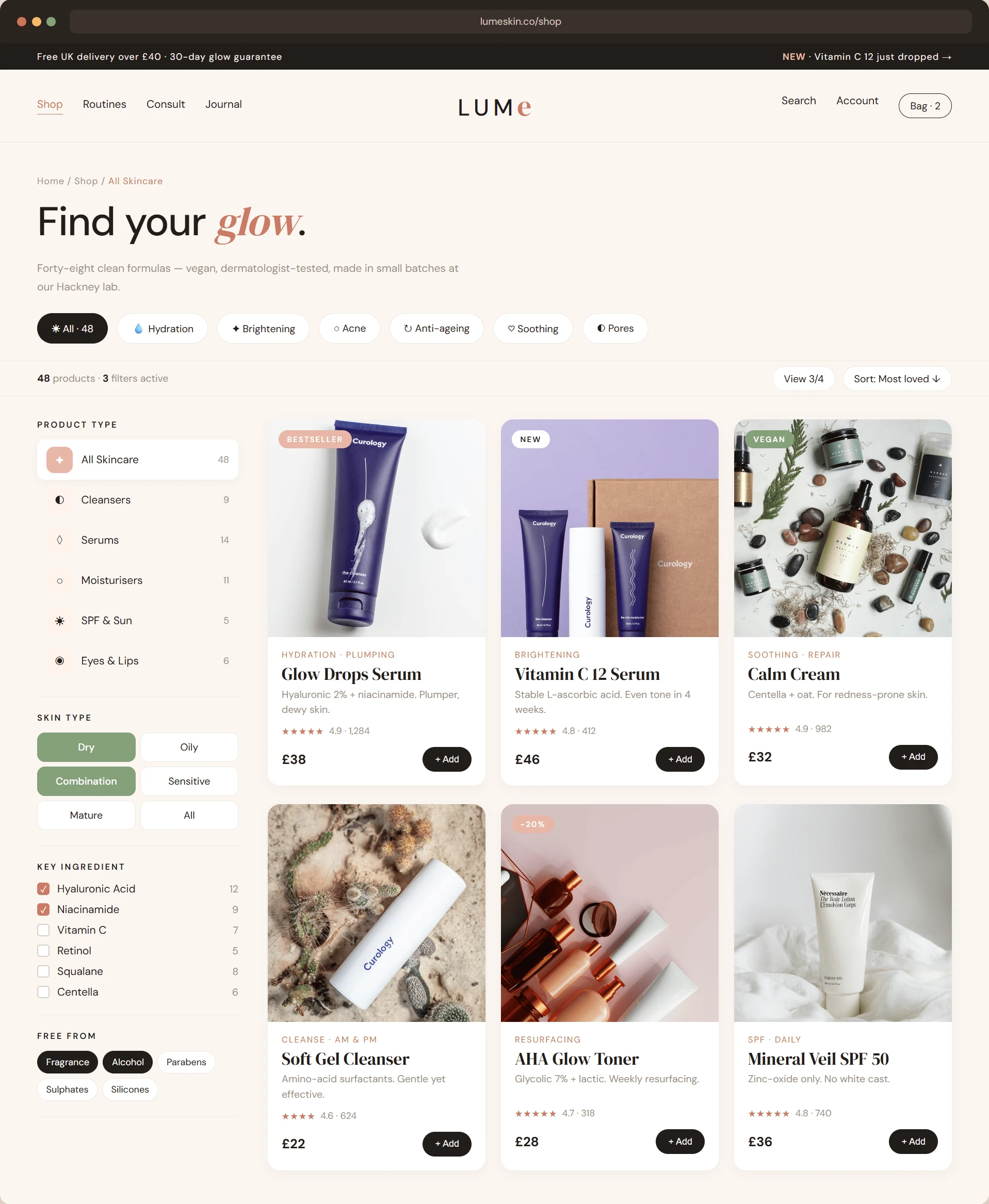 E-commerce website layout 1