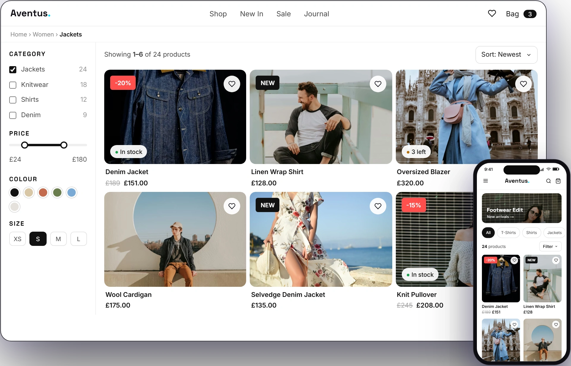 Custom WooCommerce shop page design mockup