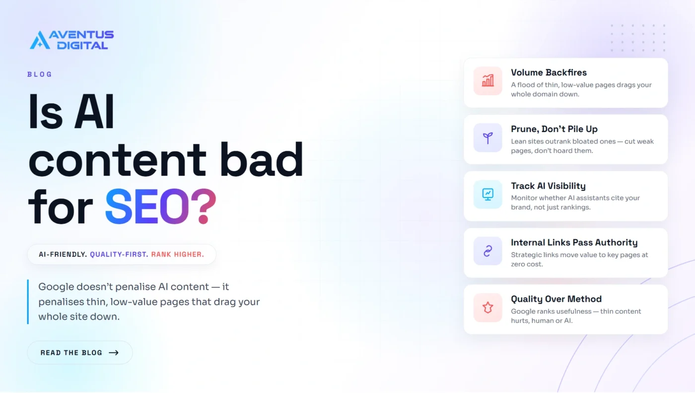 Is AI content bad for SEO - Aventus Digital Blog