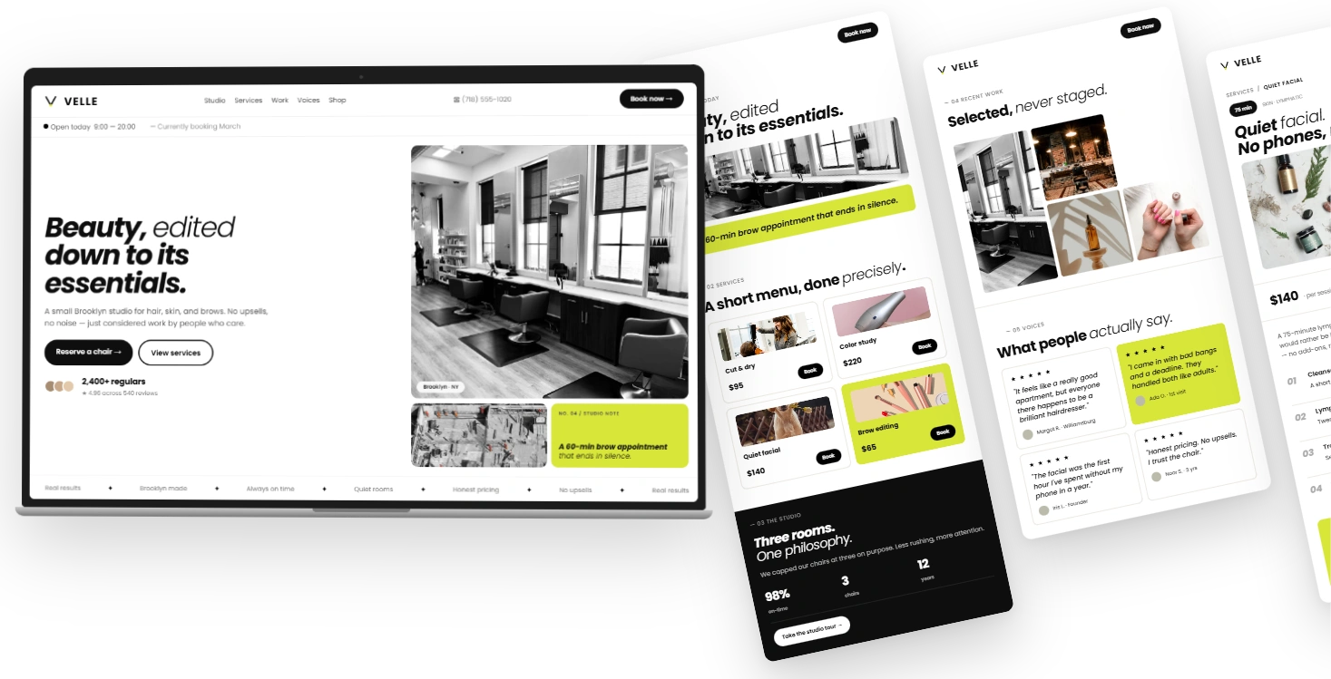 Custom WordPress website design shown on desktop and mobile