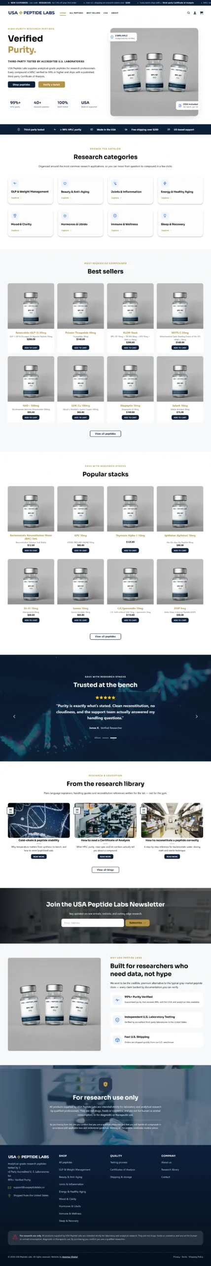 Use Peptide Lab Peptide Website homepage