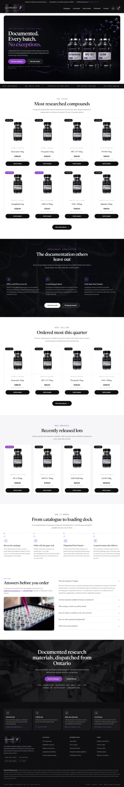 Peptide website design