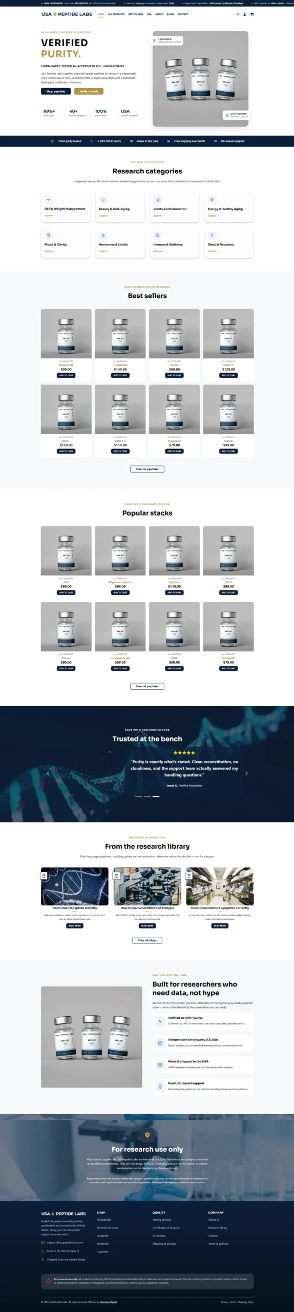 high purity research peptide websites