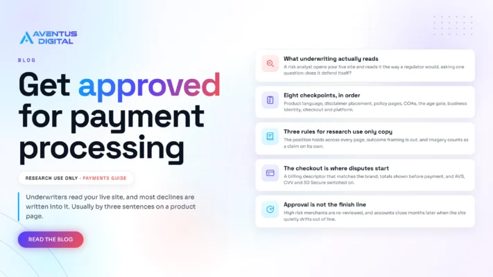 Peptide website compliance and how to get approved for payments