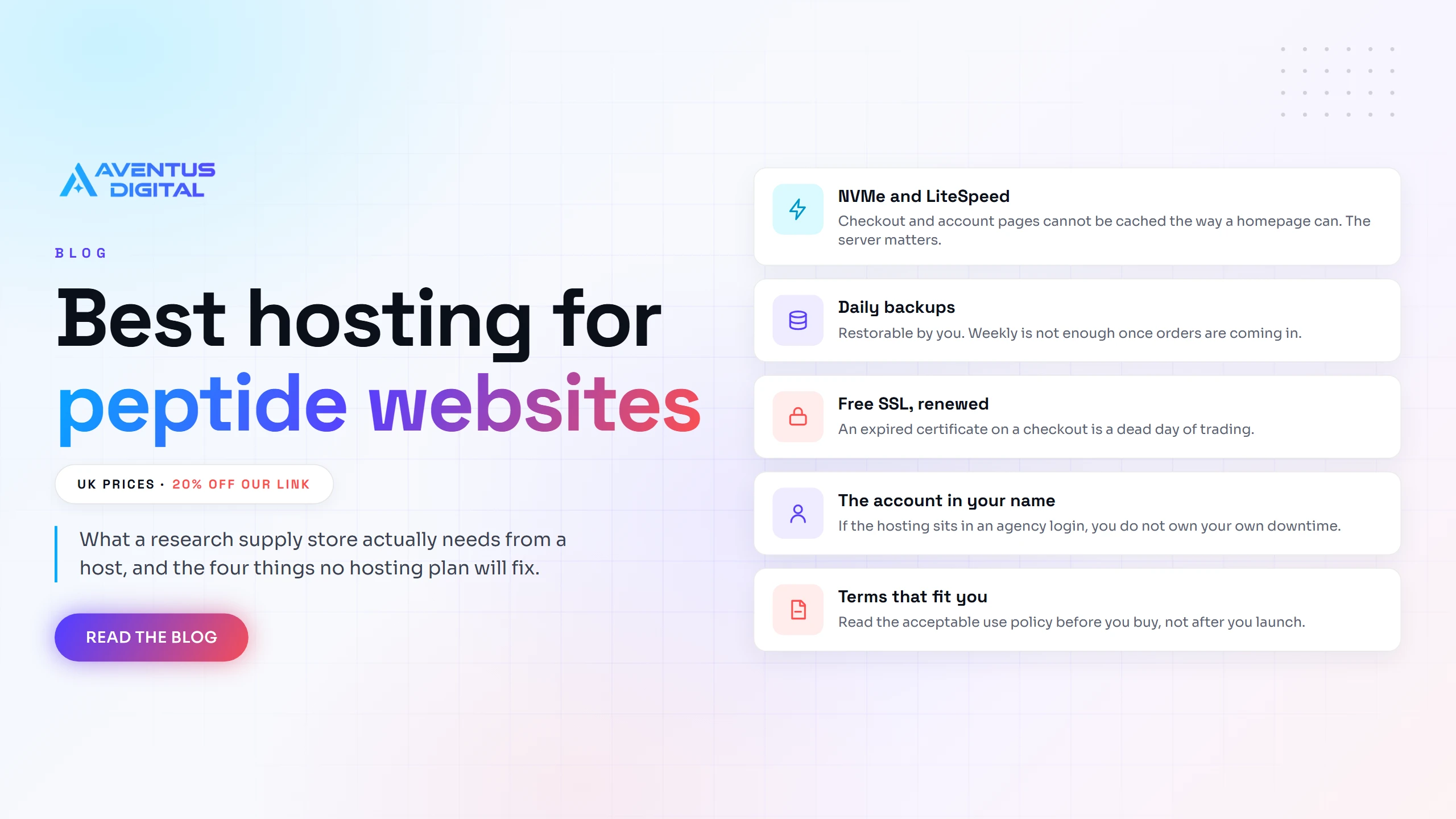Best hosting for peptide websites: what a research supply store needs from a host