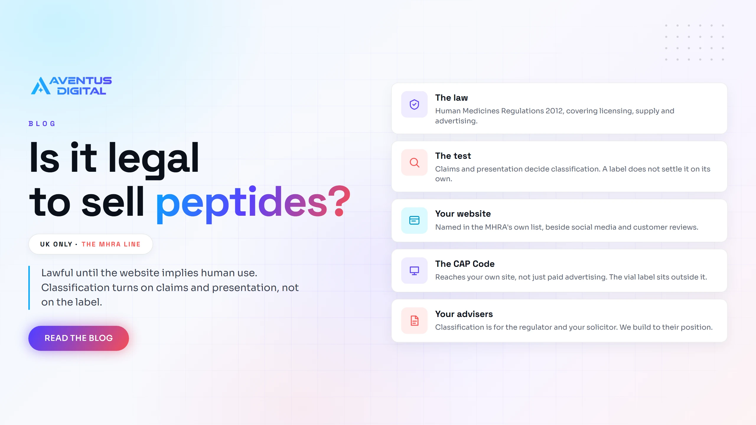 Is it legal to sell peptides in the UK, the MHRA presentation test explained