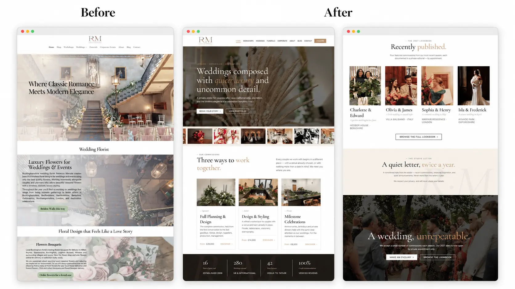 Before and after of the Kilo Game e-commerce website redesign