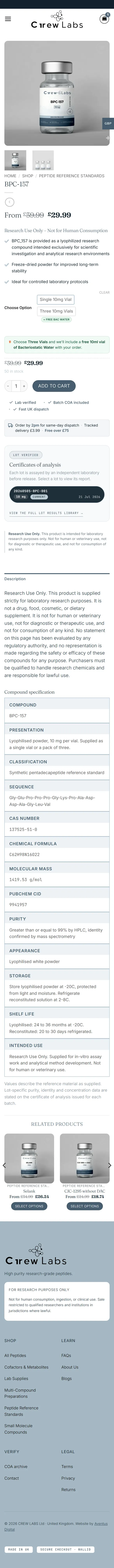 Product page on a phone, down to the footer