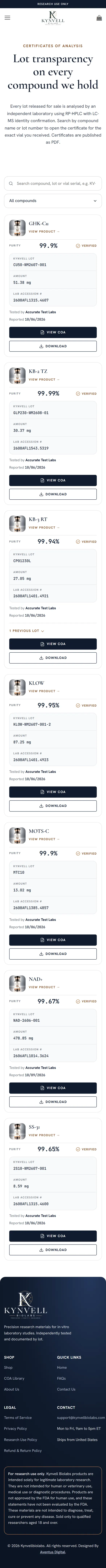 COA Library on a phone, down to the footer